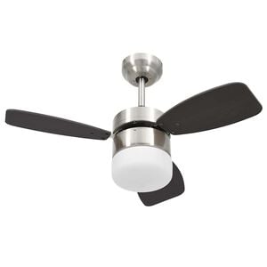 vidaXL Stropn&iacute; ventil&aacute;tor světlo a d&aacute;lkov&yacute; ovladač 76 cm tmavě hněd&yacute;