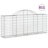 vidaXL Klenut&eacute; gabionov&eacute; ko&scaron;e 11ks 200x30x80/100 cm pozinkovan&eacute; železo