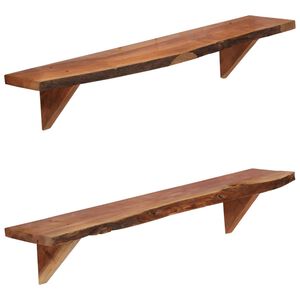 vidaXL N&aacute;stěnn&eacute; police 2 ks 90 x 20 x 18 cm masivn&iacute; ak&aacute;ciov&eacute; dřevo