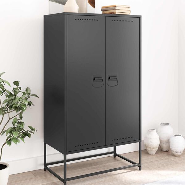 vidaXL &Uacute;chyty na skř&iacute;ň Čern&aacute; 85 x 45 mm Kov