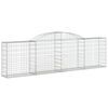vidaXL Klenut&yacute; gabionov&yacute; ko&scaron; 300 x 30 x 80/100 cm pozinkovan&eacute; železo