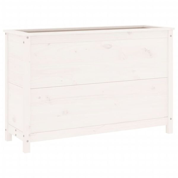 vidaXL Zahradn&iacute; vyv&yacute;&scaron;en&yacute; z&aacute;hon b&iacute;l&yacute; 119,5x40x78 cm masivn&iacute; borovice