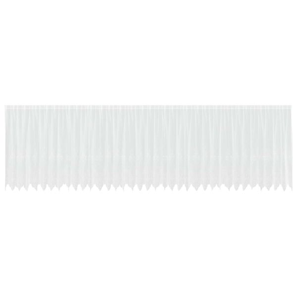 vidaXL Čipkov&yacute; Z&aacute;věs se z&aacute;clonami Květinov&yacute; B&iacute;l&aacute; 140x900cm Polyester