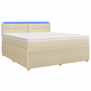 vidaXL Postel boxspring s matrac&iacute; s čelo Kr&eacute;mov&aacute; 140 x 190 cm Textil