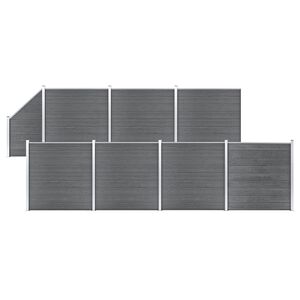 vidaXL Plotov&aacute; sada WPC 7 čtvercov&yacute;ch + 1 &scaron;ikm&yacute; d&iacute;l 1311 x 186 cm &scaron;ed&aacute;