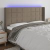 vidaXL Čelo postele s LED taupe 163 x 16 x 118/128 cm textil