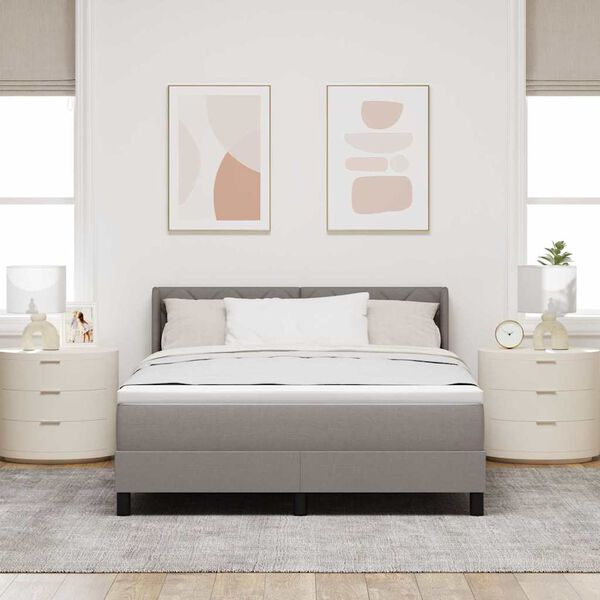 vidaXL Postel s boxspringem s matrac&iacute; Taupe 200 x 160 cm Polyester