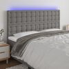 vidaXL Čelo postele s LED tmavě &scaron;ed&eacute; 200x5x118/128 cm textil