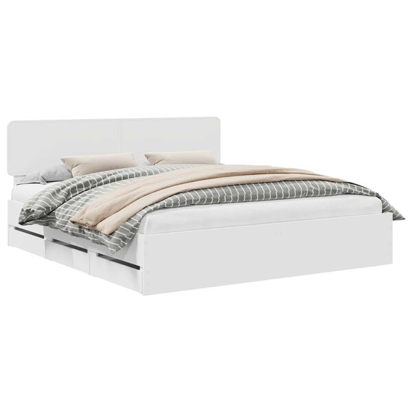 vidaXL R&aacute;m postele s čelo B&iacute;l&yacute; 200 x 200 cm Dřevěn&yacute; materi&aacute;l