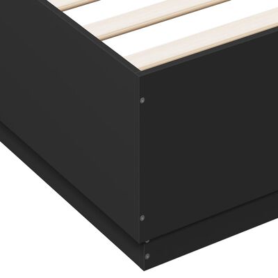 vidaXL Rám postele s LED osvětlením černý 120x200 cm kompozitní dřevo