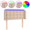 vidaXL Čelo postele s LED cappuccino 83 x 16 x 78/88 cm uměl&aacute; kůže