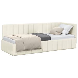 vidaXL Rohov&yacute; r&aacute;m postele s čelo Kr&eacute;mov&aacute; 80 cm x 200 cm samet