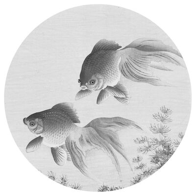 WallArt Kruhová tapeta Two Goldfish 190 cm