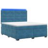 vidaXL Postel boxspring s matrac&iacute; s LED p&aacute;sky Modr&aacute; 160 x 200 cm Samet