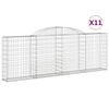 vidaXL Klenut&eacute; gabionov&eacute; ko&scaron;e 11ks 300x30x100/120cm pozinkovan&eacute; železo