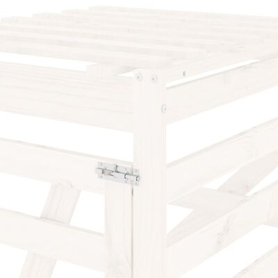 vidaXL Nástavec pro úložný box na popelnice bílý masivní borové dřevo