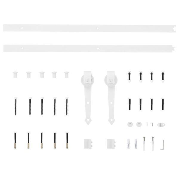 vidaXL Hardwarová sada pro posuvné dveře 200 cm ocel bílá