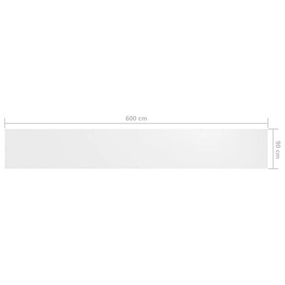 vidaXL Balkónová zástěna bílá 90 x 600 cm oxfordská látka