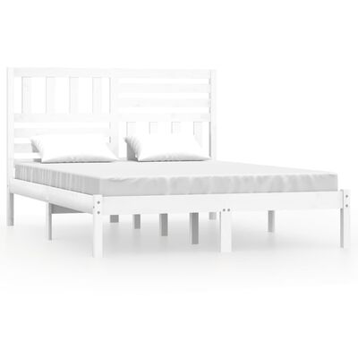 vidaXL Rám postele bílý 120 x 190 cm Small Double masivní borové dřevo