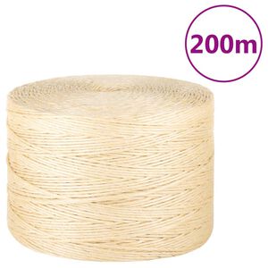 vidaXL Provaz 100% sisal 3 mm 200 m