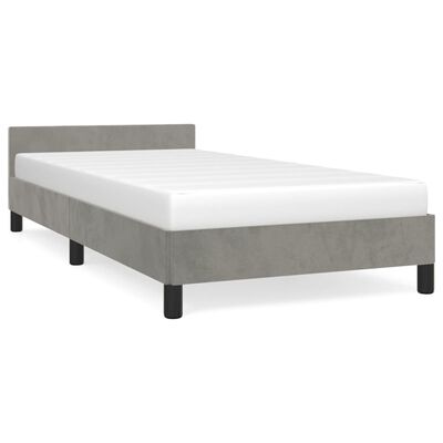 vidaXL Rám postele s čelem světle šedý 80 x 200 cm samet