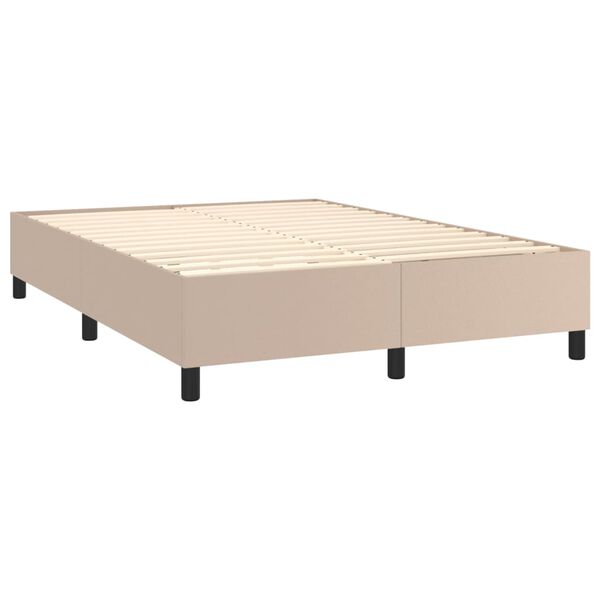 vidaXL Box spring postel s matrací cappuccino 140x200 cm umělá kůže