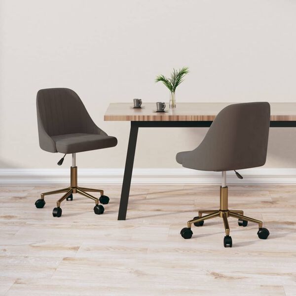 vidaXL Otočn&eacute; j&iacute;deln&iacute; židle 2 ks tmavě &scaron;ed&eacute; samet