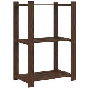 vidaXL 3patrov&yacute; &uacute;ložn&yacute; reg&aacute;l hněd&yacute; 60x38x90 cm masivn&iacute; borov&eacute; dřevo