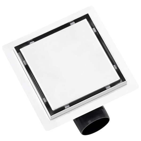 vidaXL Sprchov&yacute; odtok 2v1 vpusť do podlahy a do dlažby 15x15 cm nerez