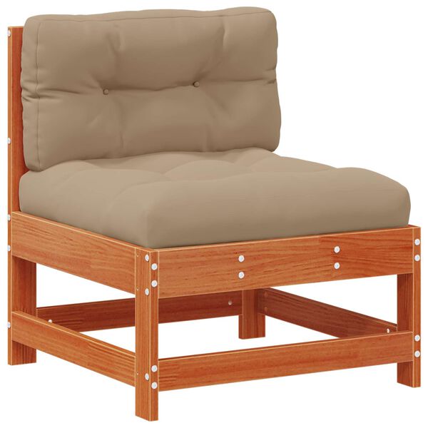 vidaXL Středn&iacute; pohovka do zahrady Masivn&iacute; borovice Voskově Hněd&aacute;