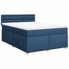 vidaXL Box spring postel s matrac&iacute; modr&aacute; 140x190 cm textil