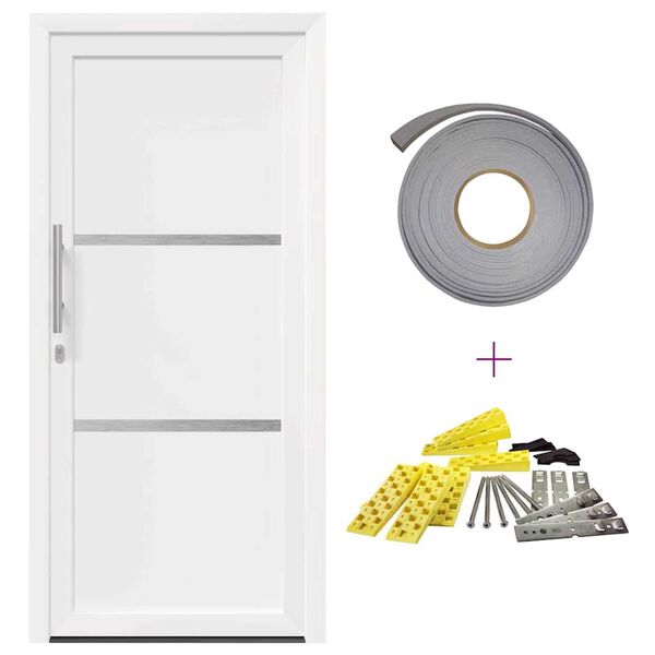 vidaXL Předn&iacute; dveře B&iacute;l&aacute; PVC