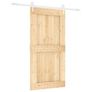 vidaXL Posuvn&eacute; dveře Př&iacute;rodn&iacute; a b&iacute;l&aacute; 100 x 210 cm Masivn&iacute; borov&eacute; dřevo