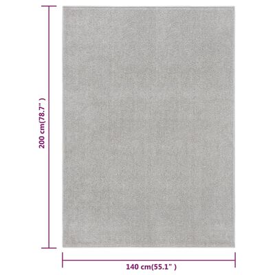 vidaXL Koberec s krátkým vlasem 140 x 200 cm světle šedý