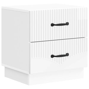 vidaXL Nočn&iacute; skř&iacute;ňka B&iacute;l&aacute; s vysok&yacute;m leskem 43 x 34,5 x 44,5 cm