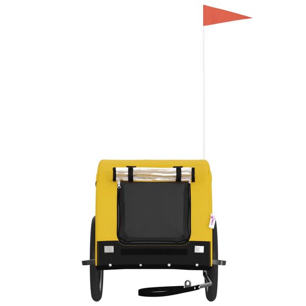 vidaXL Voz&iacute;k za kolo pro psa žlut&yacute; a čern&yacute; oxfordsk&aacute; tkanina a železo