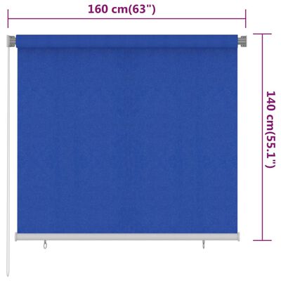 vidaXL Venkovní roleta 160 x 140 cm modrá HDPE
