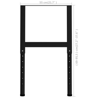vidaXL Nastavitelné rámy pracovního stolu 2 ks kov 55 x (69–95,5) cm