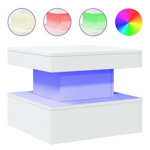 vidaXL Konferenčn&iacute; stolek s LED osvětlen&iacute;m b&iacute;l&yacute; 50 x 50 x 40 cm
