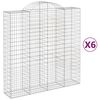 vidaXL Klenut&eacute; gabionov&eacute; ko&scaron;e 6 ks 200x50x200/220cm pozinkovan&eacute; železo
