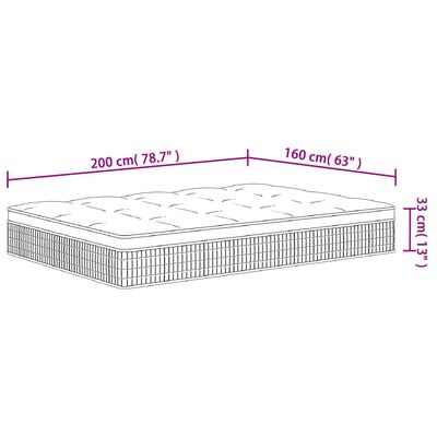 vidaXL Taštičková pružinová matrace středně tvrdá 160 x 200 cm