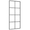 vidaXL Posuvn&eacute; dveře hlin&iacute;k a ESG sklo 90 x 205 cm čern&eacute;