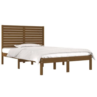 vidaXL Rám postele medově hnědý masivní dřevo 140 x 190 cm