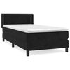 vidaXL Box spring postel s matrac&iacute; čern&aacute; 90x190 cm samet