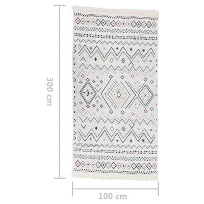 vidaXL Koberec béžovomodrý 100 x 300 cm bavlna