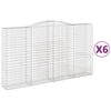 vidaXL Klenut&eacute; gabionov&eacute; ko&scaron;e 6 ks 400x50x220/240cm pozinkovan&eacute; železo