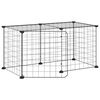 vidaXL 8panelov&aacute; ohr&aacute;dka pro zv&iacute;řata s dv&iacute;řky čern&aacute; 70x35x35 cm ocel