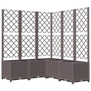 vidaXL Zahradn&iacute; truhl&iacute;k s trel&aacute;ž&iacute; hněd&yacute; 120 x 120 x 136 cm PP