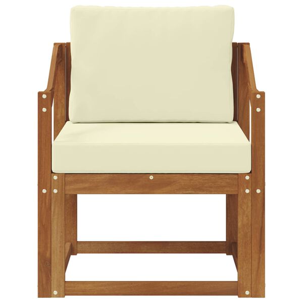 vidaXL Venkovn&iacute; pohovka Masivn&iacute; ak&aacute;ciov&eacute; dřevo a polyester Př&iacute;rodn&iacute;