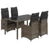 vidaXL 5d&iacute;ln&yacute; zahradn&iacute; bistro set s podu&scaron;kami &scaron;ed&yacute; polyratan
